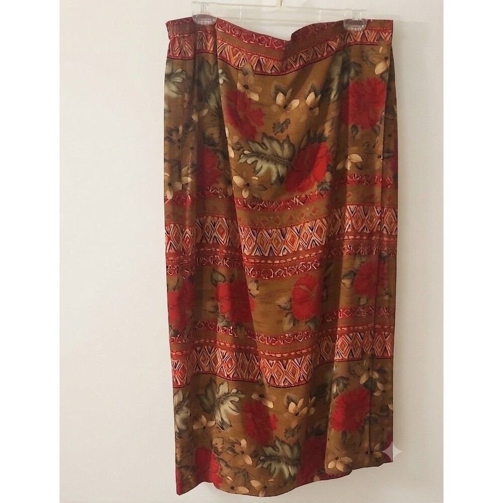 Women's Chaus Skirt Sz 20 Multicolored Floral Button Up